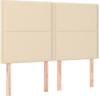 vidaXL Cabecero Con Luces Led Tela Crema 144x5x118/128 Cm Vidaxl