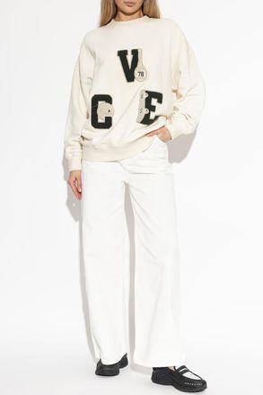 Golden Goose Sweatshirt With Patches, Womens, Cream