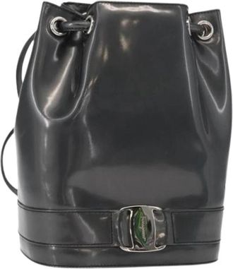 Ferragamo Pre-owned Leather Rugzak - Dames - Vintage Rugzakken - Zwart - ONE Size - Leer - Vintage