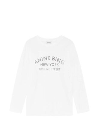 Anine Bing Ivan Long Sleeve New York Stencil - Ivory