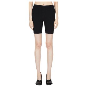 Paco Rabanne Bike Clothing, female, Black, Size: M Logo Embroidered Cycling Shorts