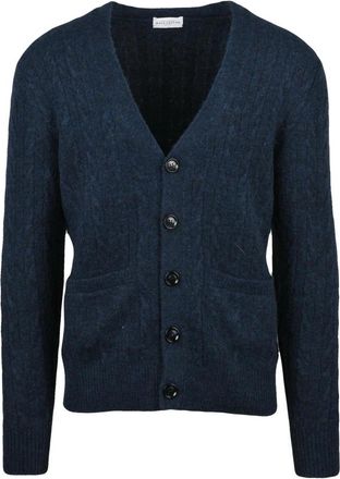 Ballantyne Cardigan met knopen - Heren - Vesten - Blauw - L - Wol - Truien & Vesten