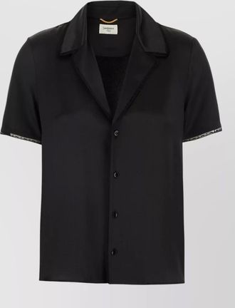 Saint Laurent silk shirt short sleeves notched collar