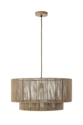 Els Banys L&aacute;mpara techo cuerda natural marr&oacute;n dos alturas