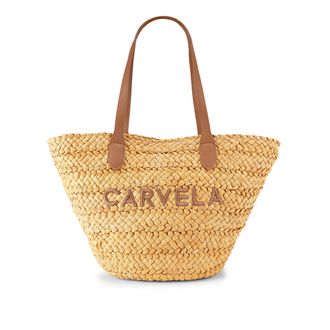 Carvela Womens Nicola Straw Basket Bag - Tan Fabric - One Size