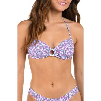 Citrus Flora Bandeau Bikini Top in Purple Multi at Nordstrom Rack, Size X-Large
