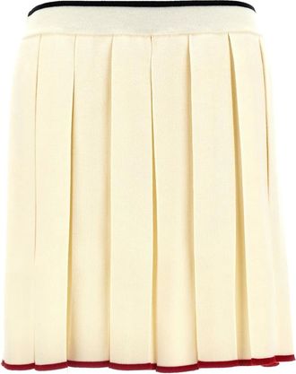 Thom Browne Dames, Rokken, Wit, Maat: 3XS Wol