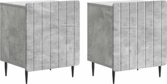 vidaXL Armario De Noche 2 Uds. Gris Hormig&oacute;n 43 X 34,5 X 52 Cm Vidaxl