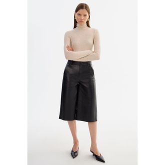 LaMarque Lise | Leather Bermuda Short in Black at Nordstrom, Size X-Small