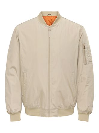 Only & Sons Bomberjacke ONLY & SONS ONSJOSHUA BOMBER OTW VD, Herren, Gr. XXL, string, Web, Obermaterial: 100% Polyester, unifarben, B&uuml;ndchen, Jacken Bomberjacke