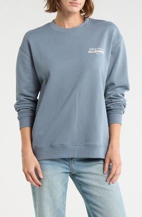 AllSaints Soleil Etta Cotton French Terry Sweatshirt in Flint Stone Blue at Nordstrom Rack, Size X-Small