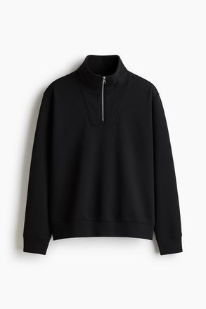 H&M Sweatshirt mit Zipper in Regular Fit - Schwarz