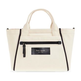 Kate Spade New York Handbags, female, Beige, Size: ONE SIZE Dash Canvas Tote Bag