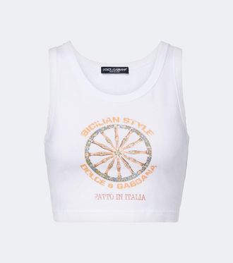 Dolce & Gabbana Carretto cotton-blend crop top