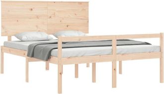 vidaXL Cama Para Personas Mayores Con Cabecero Madera Maciza 160x200cm Vidaxl