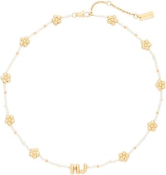 Marc Jacobs Golden Daisy Beads Embellished Necklace