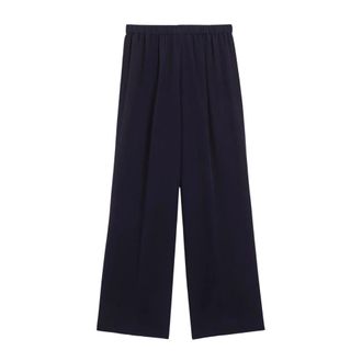 Aspesi Silk Cr&ecirc;pe de Chine Trousers - female - Aspesi - Wide Trousers - Blue - M - Trousers