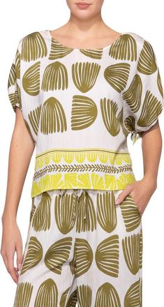 Melloday Dolman Sleeve Top in Chartreuse/White Shell at Nordstrom Rack, Size Medium
