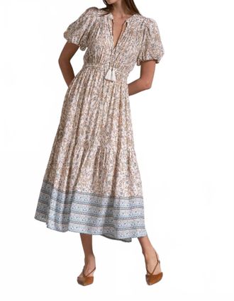 Elan Whimsey Maxi Dress In Beige