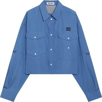Miu Miu Shirts, female, Blue, Size: S Camicia