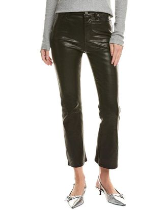 Frame Denim Frame Le Crop Leather Washed Black Mini Boot Jean