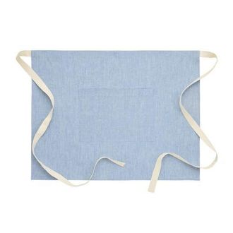 Solino Home Linen Bistro Apron - Kitchen Linen in Chambray Blue /Ivory at Nordstrom, Size Small