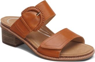Aetrex Womens Tatiana Heeled Sandal In Cognac