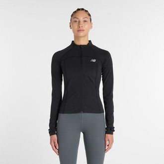 New Balance Womens NB Harmony Fitted Full Zip in Black Poly Knit, size 2X-Large
