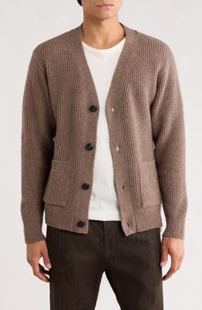 Merz b. Schwanen Relaxed Wool & Cashmere Rib Cardigan in Grain at Nordstrom Rack, Size Large