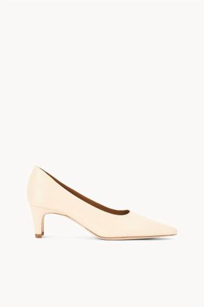 Staud Womens Wally Leather Pumps In Cream