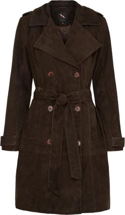 BTF-CPH Btfcph - Klassieke su&egrave;de trenchcoat - Dames - Jassen - Bruin - Maat: M Su&egrave;de