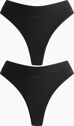 H&M 2er-Pack Brazil Slips aus Mikrofaser - Schwarz