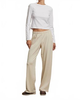 perfectwhitetee Nora French Terry Easy Pull On Pant In Sugar