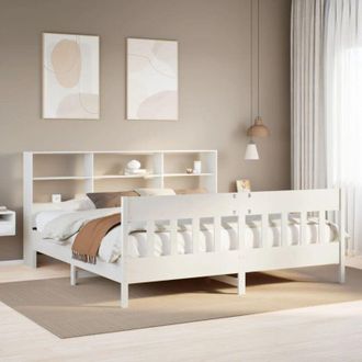 vidaXL Vidaxl - Cama Sin Colch&oacute;n Madera Maciza De Pino Blanca 180x200 Cm
