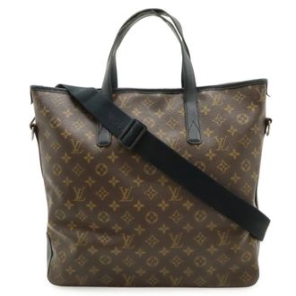 Louis Vuitton Black Brown Monogram Macassar Monogram Pvc Coated Canvas Leather Shoulder Bag Tote Bag (Pre-Owned)