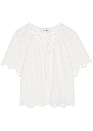 Matteau Broderie Anglaise Cotton Blouse - White