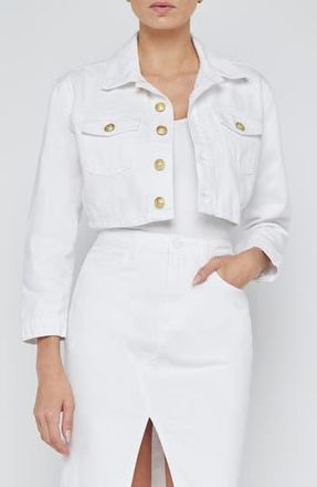 L'agence Genevive Crop Jacket in Blanc at Nordstrom Rack, Size Medium