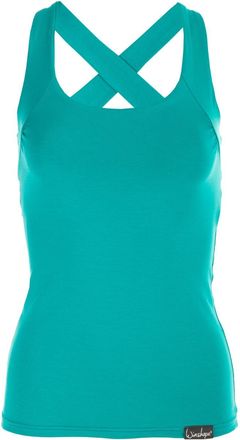 Winshape Sporttop WINSHAPE WVR25, Damen, Gr. XL, gr&uuml;n (ocean gr&uuml;n), 90% Baumwolle, 10% Elasthan, eckiger Ausschnitt, Tops Sporttop, Cross Back Style