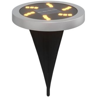 vidaXL Luces Solares Suelo Jard&iacute;n Con Pico Tierra Blanco C&aacute;lido 12 Uds Vidaxl