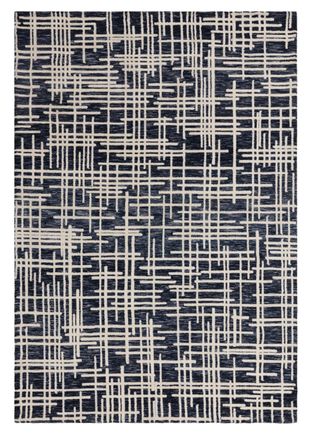 Novatrend Alfombra moderna tejida plana azul 160x230 cm