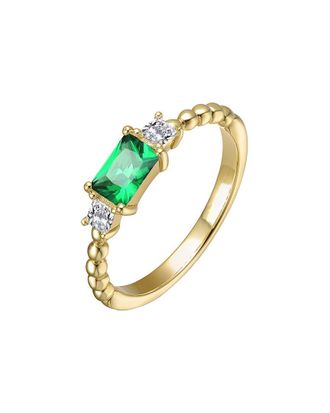 Rachel Glauber 14K Plated Cz Stone Ring