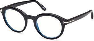 Tom Ford Blue Light Block Round Unisex Eyeglasses FT6061-B 001 50
