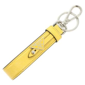 Prada Pre-owned Leather key-holders - Dames - Pre-owned - Geel - Maat: ONE Size Leer