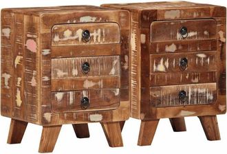vidaXL Vidaxl - Bedside Cabinet 2 pcs 37x32x50 cm Solid Wood Reclaimed