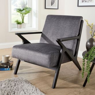Home Source Industries Cavera Armchair Modern Accent Chair Upholstered Seating Plush Foam in Grey