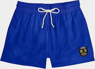Arrels Barcelona Men & apos;s Small Cat Drawstring Swim Shorts
