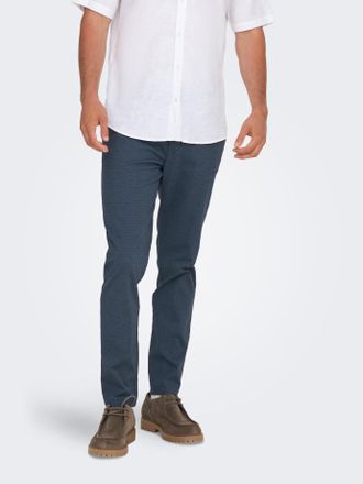 Only & Sons Anzughose ONLY & SONS ONSMARK PETE SLIM DOBBY 0058 PANT NOOS, Herren, Gr. 28, L&auml;nge 32, blau (bering sea), Web, Obermaterial: 88% Baumwolle, 9% Polyes