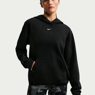 Nike Womens Studio Fleece Sport Dri-FIT Pullover Hoodie in Black | IO9049-010