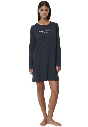 Marc O'Polo Nachthemd MARC OPOLO Mix & Match Cotton, Damen, Gr. XL (42), N-Gr, blau (898schwarz navy), Jersey, Obermaterial: 100% Baumwolle, bedruckt, unifarben, 