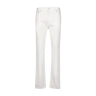 120% Lino Slim-fit Trousers, male, White, W36, White Linen Cotton Blend Slim-Fit Trousers
